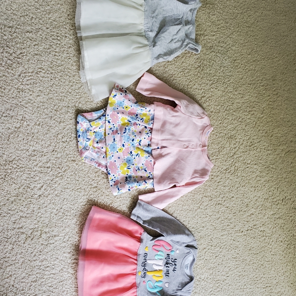 EUC, 3 like new baby girl dresses